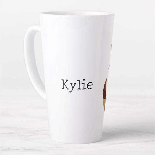 Cool Brown Cream Sinaasappel Fox Latte Mok (Linkerhoek)