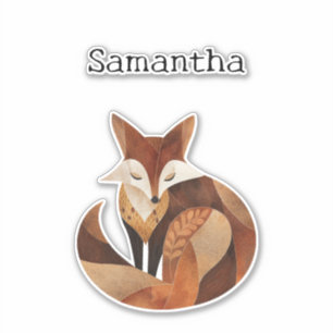 Cool Brown Cream Sinaasappel Fox Sticker