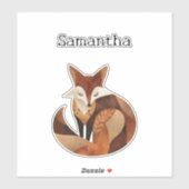 Cool Brown Cream Sinaasappel Fox Sticker (Vel)