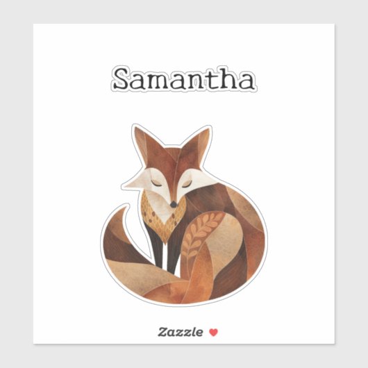 Cool Brown Cream Sinaasappel Fox Sticker (Vel)