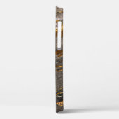 Cool Brown Gold Marble Texble Monogram Case-Mate iPhone Case (Achterkant / Links)