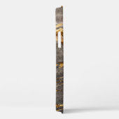 Cool Brown Gold Marble Texble Monogram Case-Mate iPhone Case (Achterkant / Rechts)