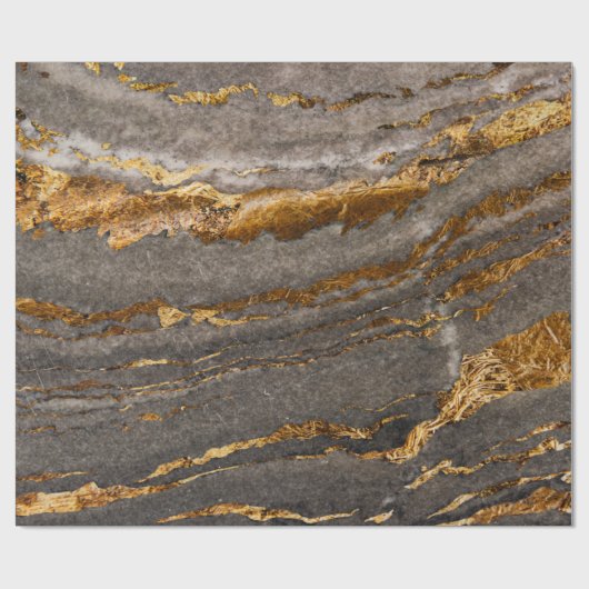 Cool Brown Gold Marble Texture Cadeaupapier (Vlak)