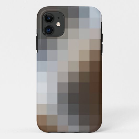 Cool Brown & Gray Mosaic Pattern iphone 11 Hoesje (Achterkant)