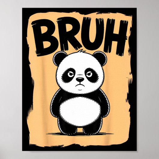 Cool Bruh Panda Men Women Kids Teens Funny Bruh Pa Poster (Voorkant)