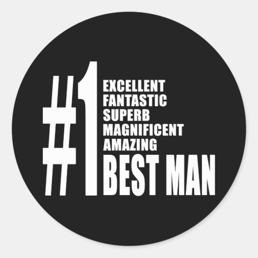 Cool bruiloft gunsten: nummer een beste man ronde sticker (Voorkant)