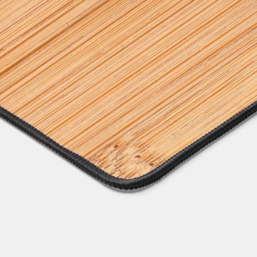 Cool bruin bamboe houtprint Jouw naam Bezetting Bureaumat (Hoek)