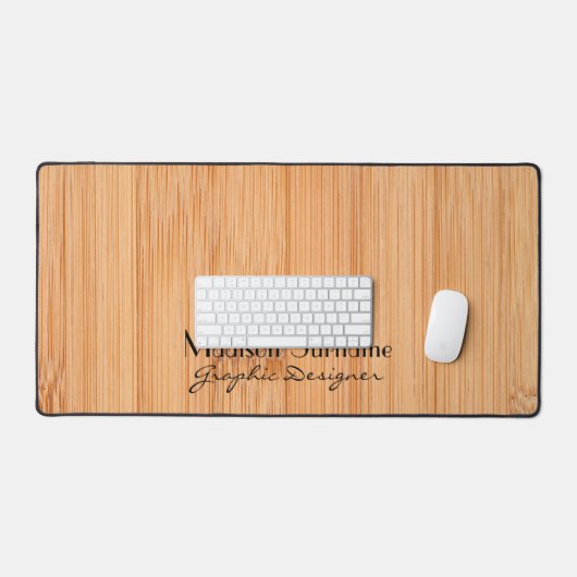 Cool bruin bamboe houtprint Jouw naam Bezetting Bureaumat (Keyboard & Muis)