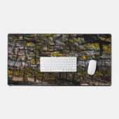 Cool Bruin grijs geel mossy hout schors Bureaumat (Keyboard & Muis)