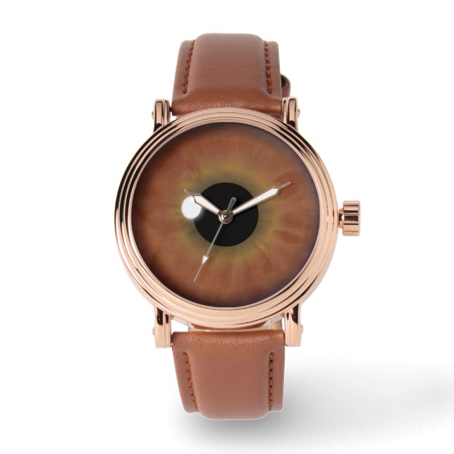 Cool Bruin Oog Iris Oogbal Custom Polshorloge Horloge (Voorkant)