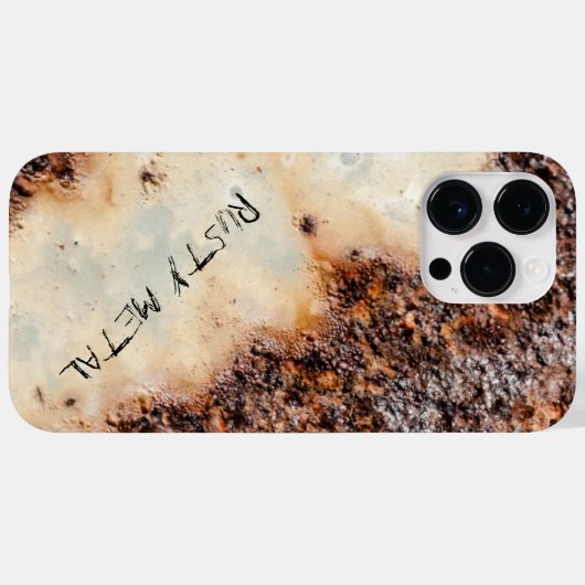 Cool bruin roestig metaal textuur Custom naam Case-Mate iPhone Case (Achterkant (horizontaal))