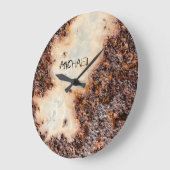 Cool bruin roestig metaal textuur Custom naam Grote Klok (Hoek)