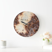 Cool bruin roestig metaal textuur Custom naam Grote Klok (Huis)