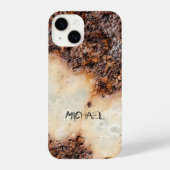 Cool bruin roestig metaal textuur Custom naam iPhone Hoesje (Achterkant)