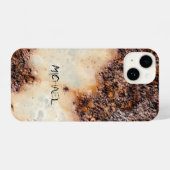 Cool bruin roestig metaal textuur Custom naam iPhone Hoesje (Achterkant horizontaal)