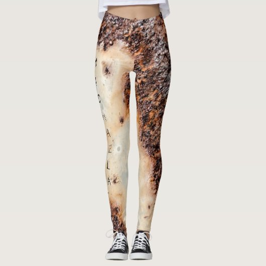 Cool bruin roestig metaal textuur Custom naam Leggings (Voorkant)