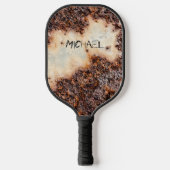 Cool bruin roestig metaal textuur Custom naam Pickleball Paddle (Voorkant)