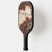 Cool bruin roestig metaal textuur Custom naam Pickleball Paddle (Links)