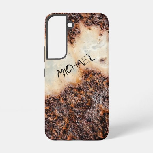 Cool bruin roestig metaal textuur Custom naam Samsung Galaxy Hoesje (Achterkant)