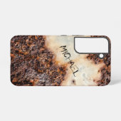 Cool bruin roestig metaal textuur Custom naam Samsung Galaxy Hoesje (Achterkant horizontaal)