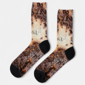 Cool bruin roestig metaal textuur Custom naam Sokken (Links)