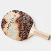 Cool bruin roestig metaal textuur Custom naam Tafeltennisbatje (Zijkant)
