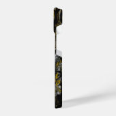 Cool Bruine mossy wood bark yellow lichen Monogram iPhone Hoesje (Linkerkant)