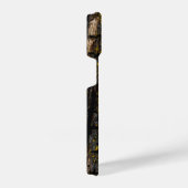 Cool Bruine mossy wood bark yellow lichen Monogram iPhone Hoesje (Rechterkant)