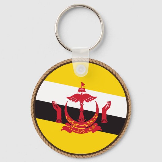 Cool Brunei-vlaggenzegel Sleutelhanger (Voorkant)
