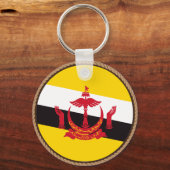 Cool Brunei-vlaggenzegel Sleutelhanger (Voorkant)