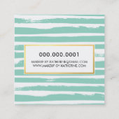 COOL BRUSH STROKE creatief modern zwart faux goud Vierkante Visitekaartje (Achterkant)