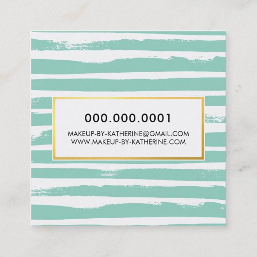 COOL BRUSH STROKE creatief modern zwart faux goud Vierkante Visitekaartje (Achterkant)