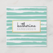 COOL BRUSH STROKE creatief modern zwart faux goud Vierkante Visitekaartje (Voorkant)