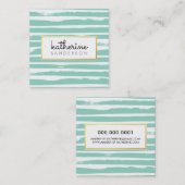 COOL BRUSH STROKE creatief modern zwart faux goud Vierkante Visitekaartje (Voorkant / Achterkant)