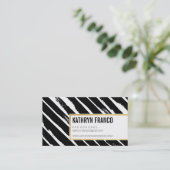 COOL BRUSH STROKE vet schattig geschilderd zwart g Visitekaartje (Staand voorkant)