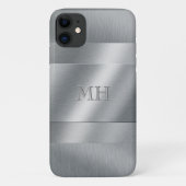 Cool Brushed Metal Look Monogram Case-Mate iPhone Case (Achterkant)