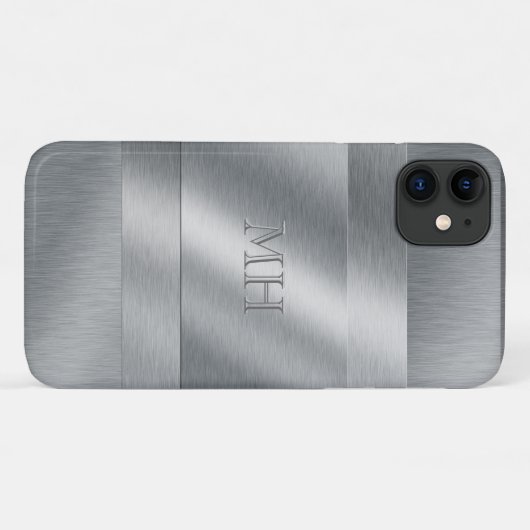 Cool Brushed Metal Look Monogram Case-Mate iPhone Case (Achterkant (horizontaal))