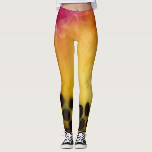 Cool bubble tea foto effect abstracte kleuren leggings (Voorkant)