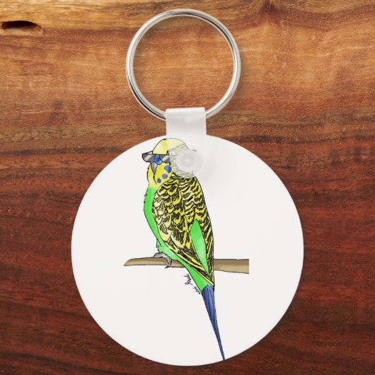 Cool Budgie Sleutelhanger (Voorkant)