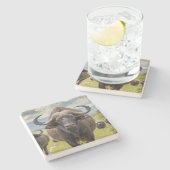 Cool Buffalo Stone Coaster! Stenen Onderzetter (Zijkant)