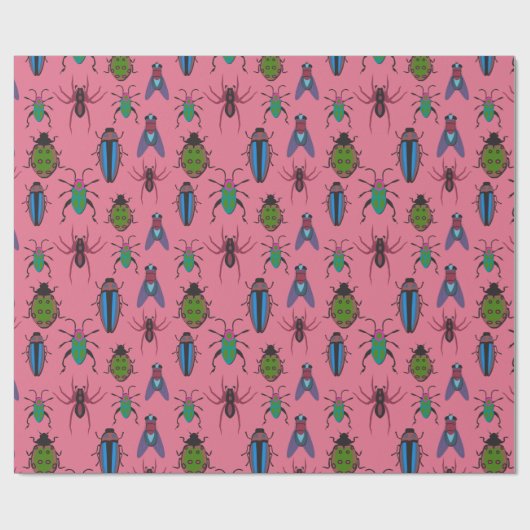 Cool Bugs Pattern Cadeaupapier (Vlak)
