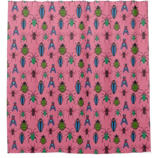 Cool Bugs Pattern Douchegordijn (Voorkant)