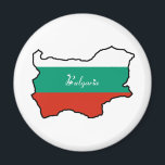 Cool Bulgaria Magneet<br><div class="desc">Dit is een heel cool ontwerp met de Bulgaarse vlag in de vorm van het land. Dit Bulgaarse ontwerp is perfect voor Bulgaarse mensen en mensen die geïnteresseerd zijn in Bulgarije.</div>