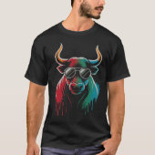 "Cool Bull Drip – Neon Street Art Vibe" T-shirt (Voorkant)