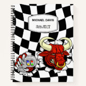 Cool Bull Minotaur Holding Video Game Controller Notitieboek (Voorkant)