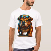 Cool Bulldog Bling – Hip Hop Dog Graphic T-Shirt (Voorkant)