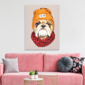 Cool Bulldog Canvas Afdruk (Insitu (Woonkamer))