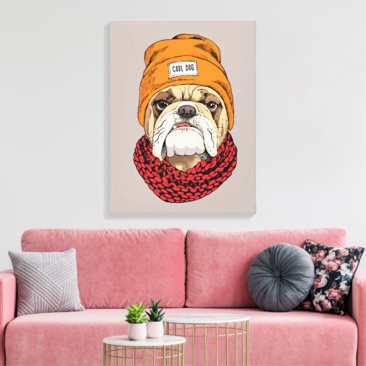 Cool Bulldog Canvas Afdruk (Insitu (Woonkamer))