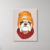 Cool Bulldog Canvas Afdruk (Voorkant)