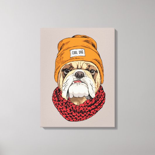 Cool Bulldog Canvas Afdruk (Voorkant)